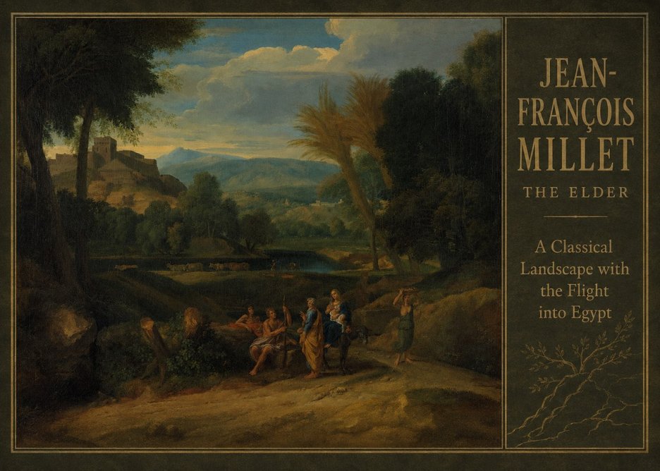 Jean-François Millet A Classical Landscape with the Flight into Egypt No2 - Póster