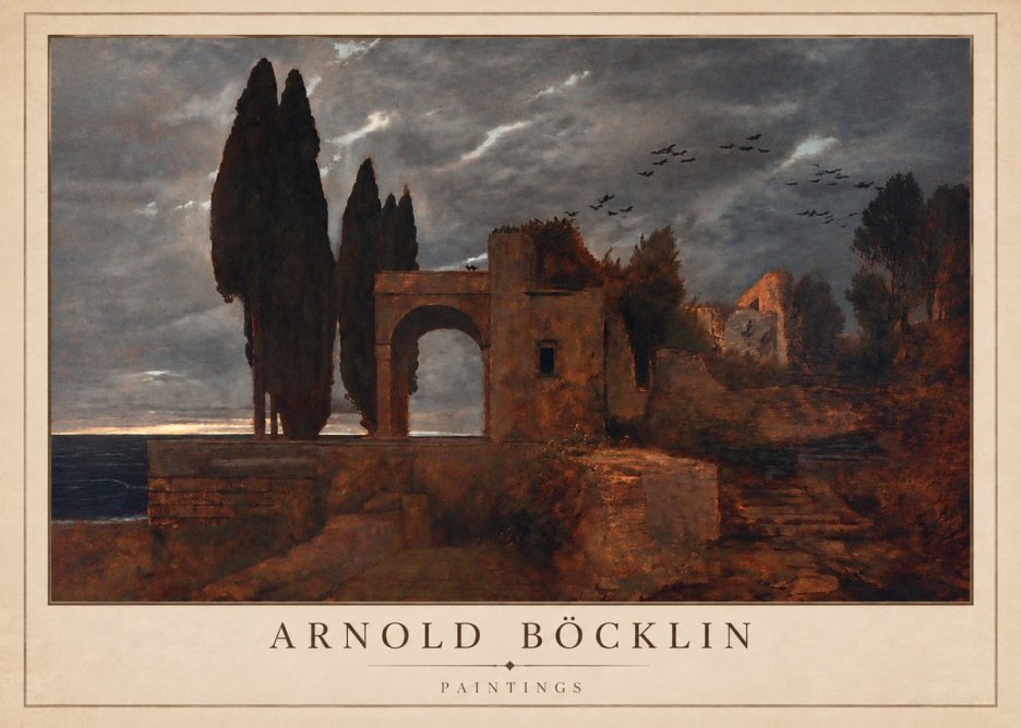 Arnold Böcklin Villa by the Sea I No3 - Póster
