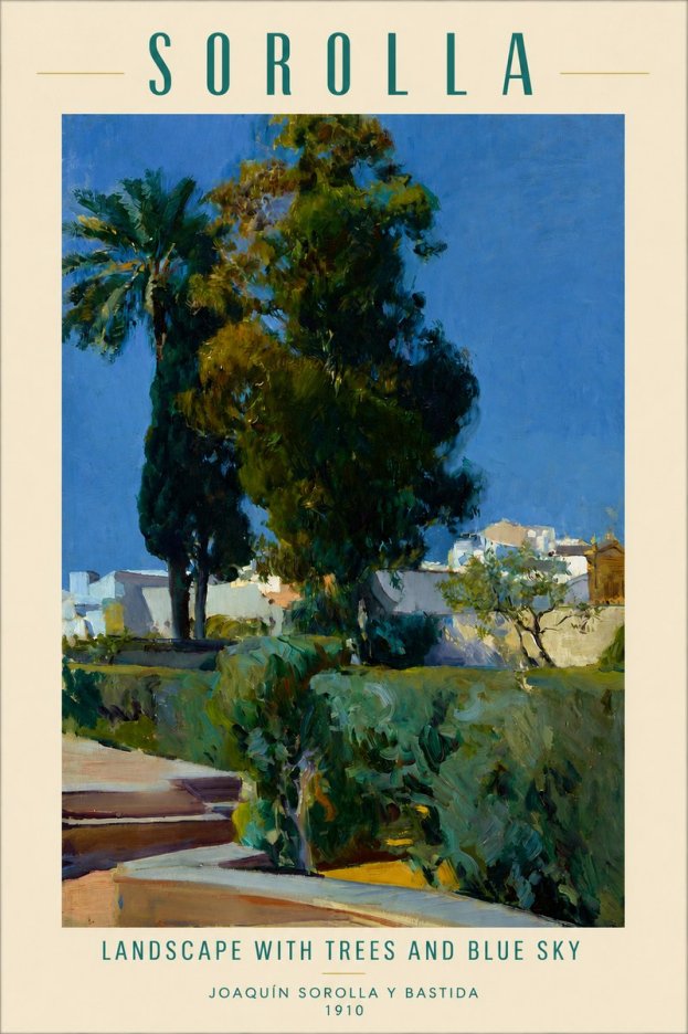 Sorolla Landscape with Trees and Blue Sky No2 - Póster