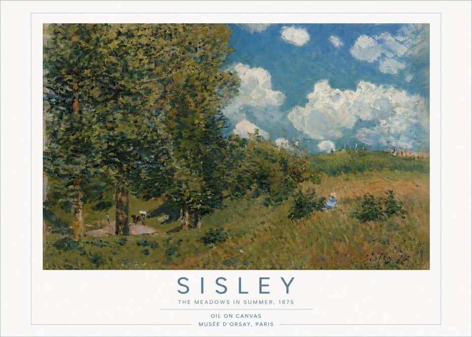 Sisley The Meadows in Summer, 1875 No4 - Póster