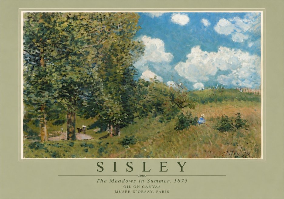 Sisley The Meadows in Summer, 1875 No5 - Póster