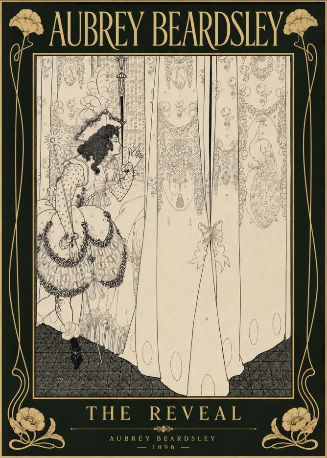 Aubrey Beardsley The Reveal No6 - Póster