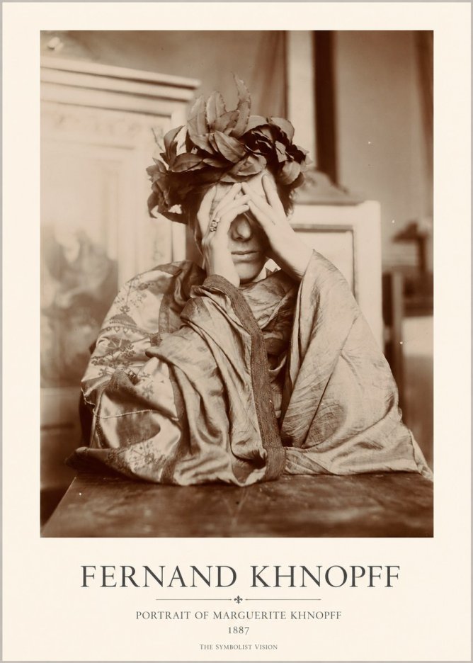 Fernand Khnopff Portrait of Marguerite Khnopff No1 - Póster