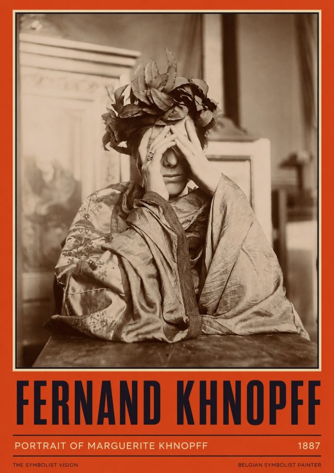 Fernand Khnopff Portrait of Marguerite Khnopff No2 - Póster