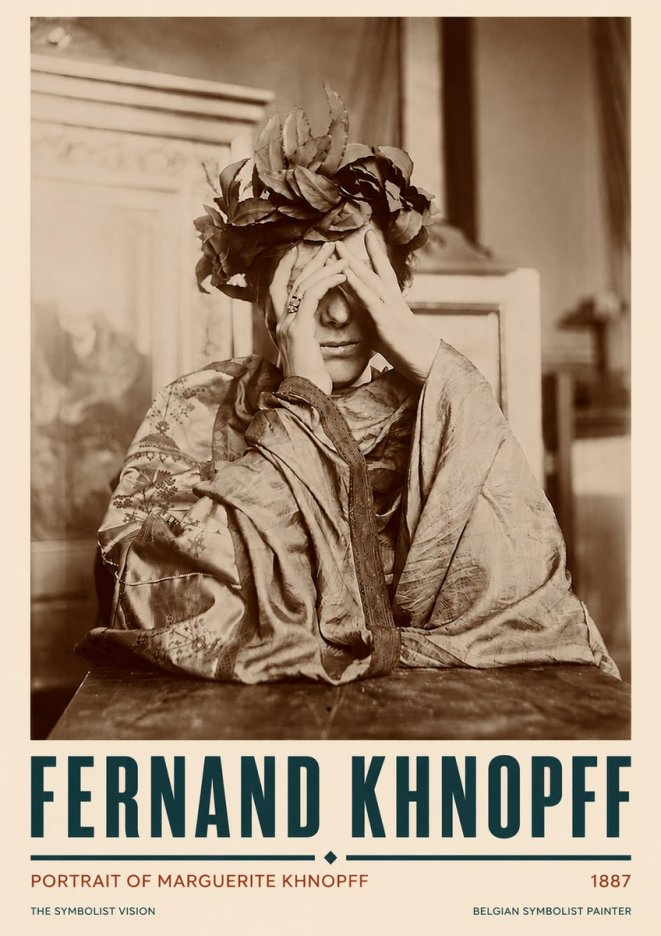Fernand Khnopff Portrait of Marguerite Khnopff No4 - Póster