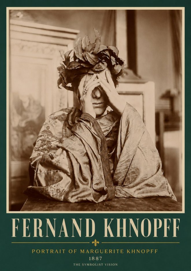 Fernand Khnopff Portrait of Marguerite Khnopff No5 - Póster