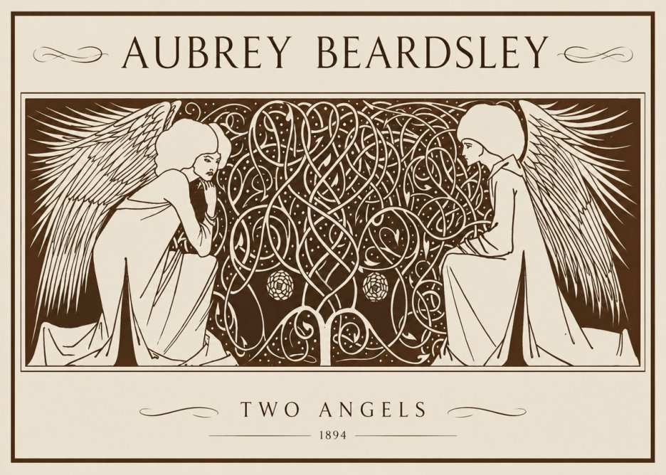 Aubrey Beardsley Two Angels No1 - Póster