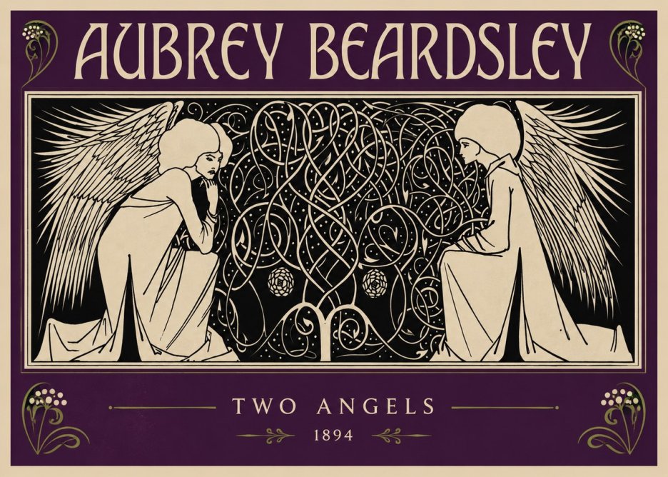 Aubrey Beardsley Two Angels No2 - Póster