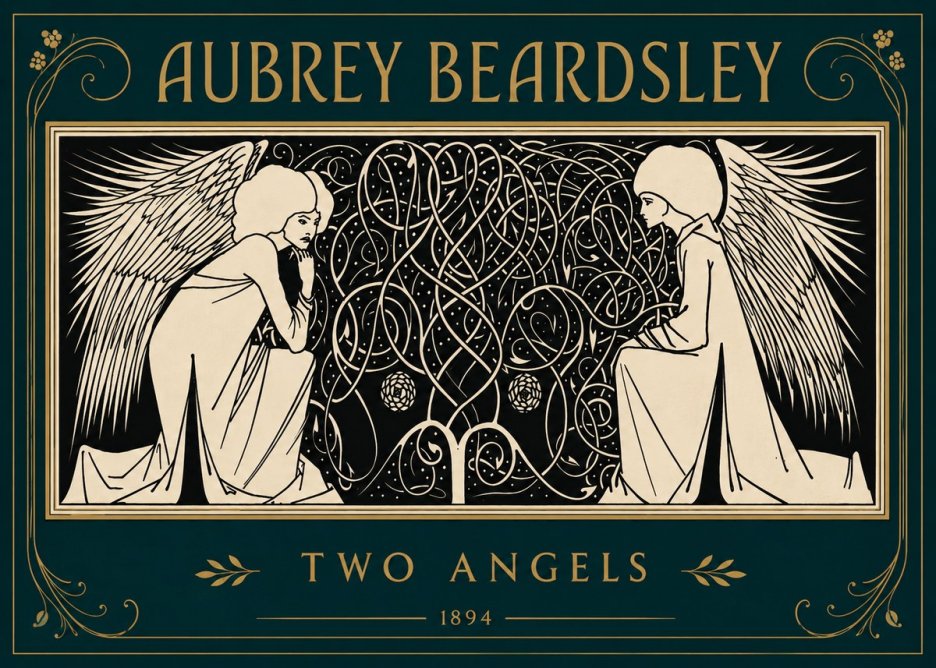 Aubrey Beardsley Two Angels No4 - Póster