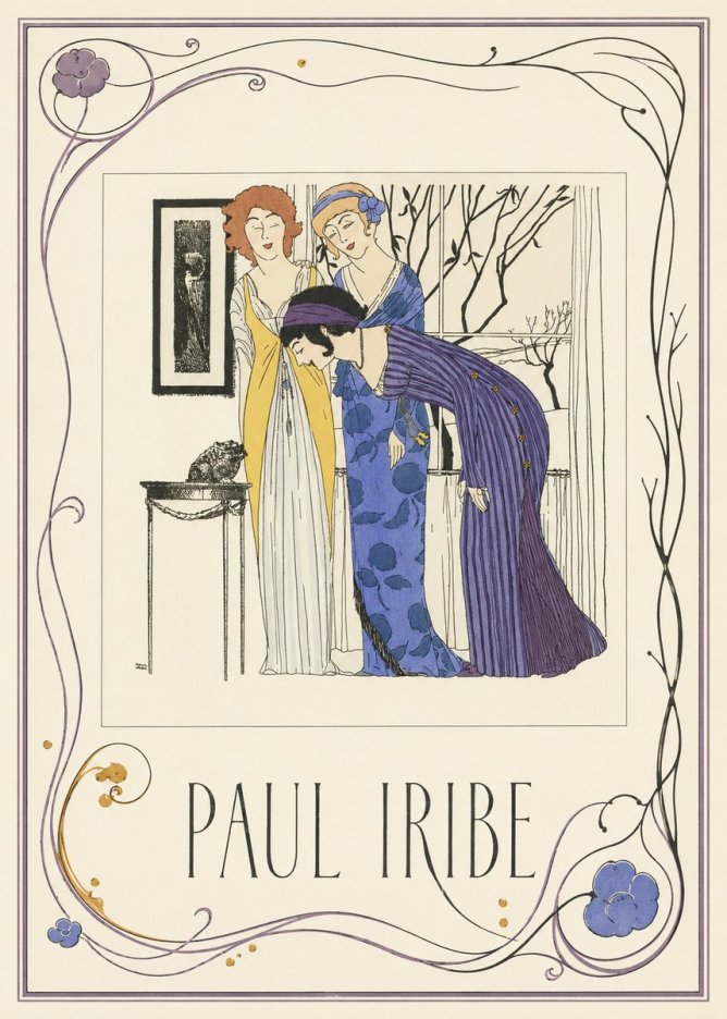 Paul Iribe Three Women and a Frog No3 - Póster