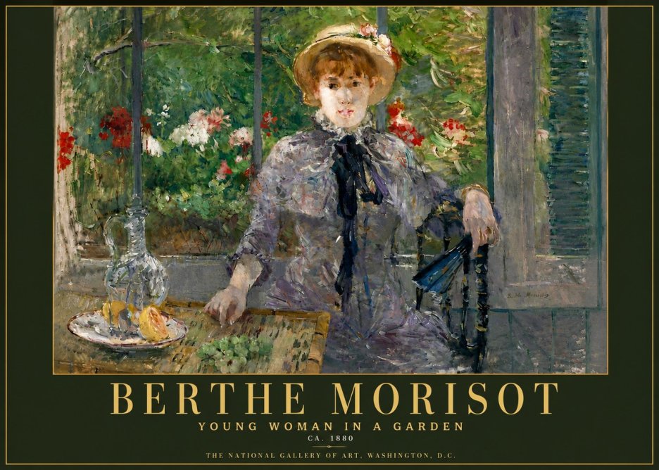 Berthe Morisot Young Woman Seated by a Window (Jeune Femme Assise À La Fenêtre) No6 - Póster