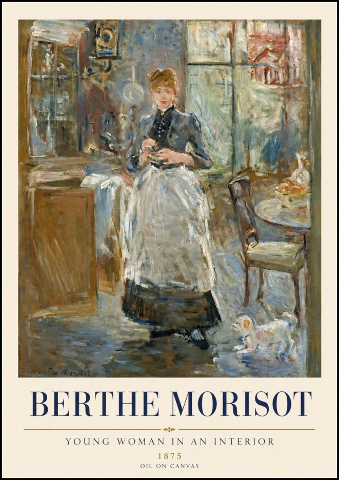 Berthe Morisot Young Woman in an Interior No3 - Póster
