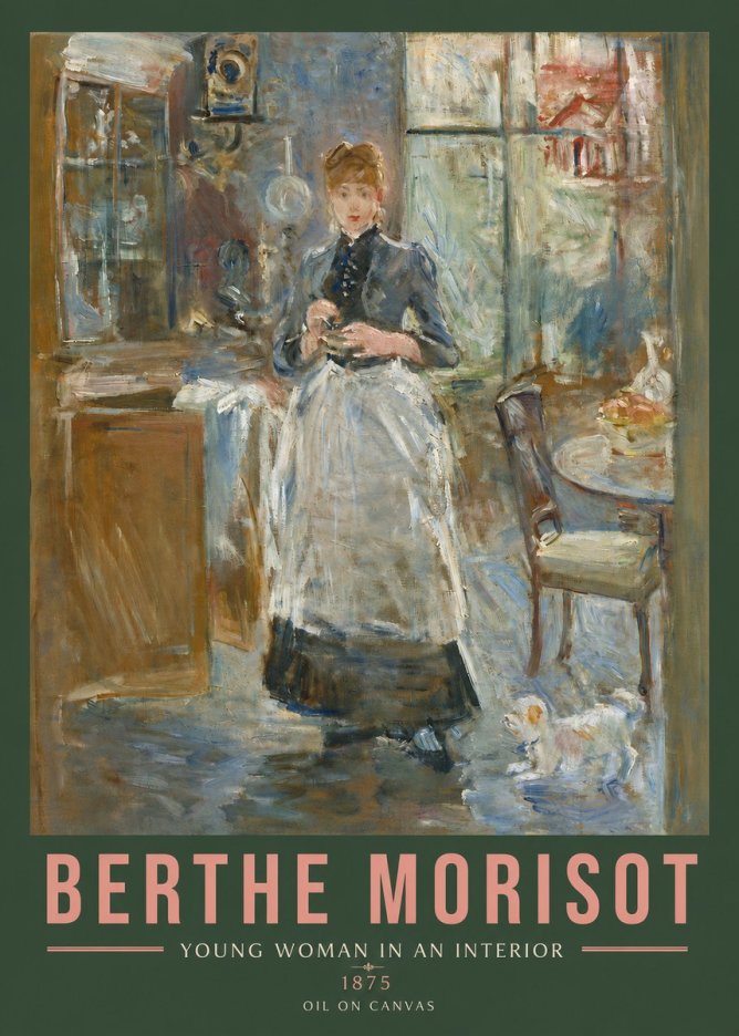 Berthe Morisot Young Woman in an Interior No4 - Póster