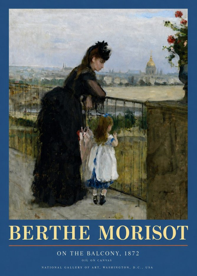 Berthe Morisot On the Balcony, 1872 No3 - Póster