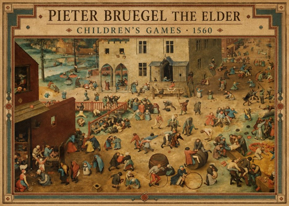 Pieter Bruegel Children's Games I No2 - Póster