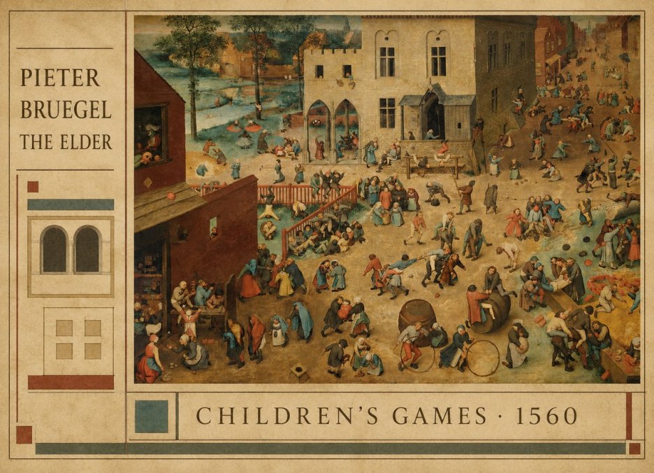 Pieter Bruegel Children's Games I No4 - Póster