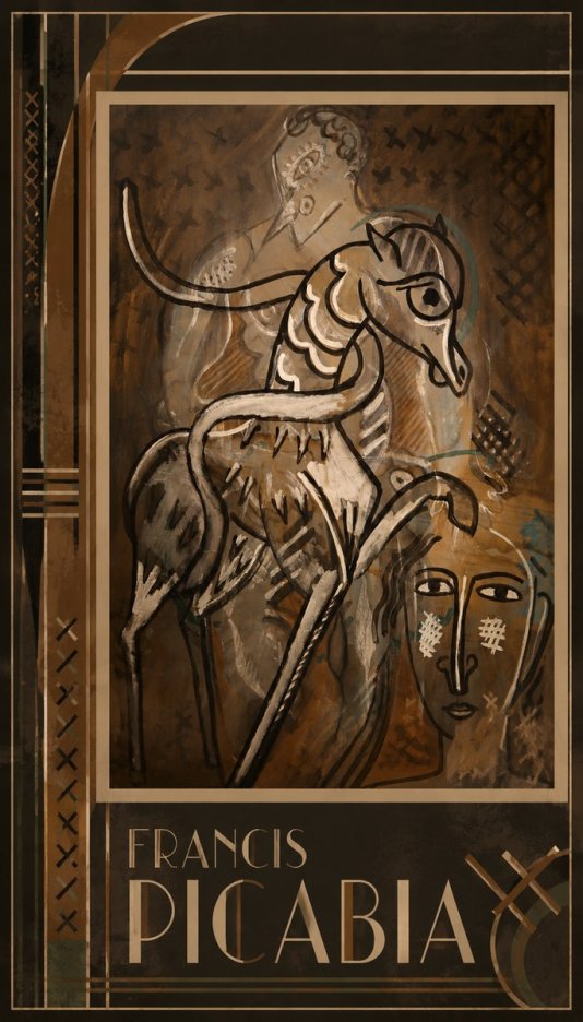 Francis Picabia Stylized Figures and Horse No1 - Póster