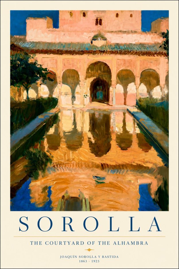 Sorolla The Courtyard of the Alhambra No2 - Póster