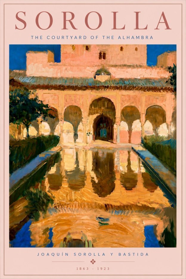 Sorolla The Courtyard of the Alhambra No4 - Póster
