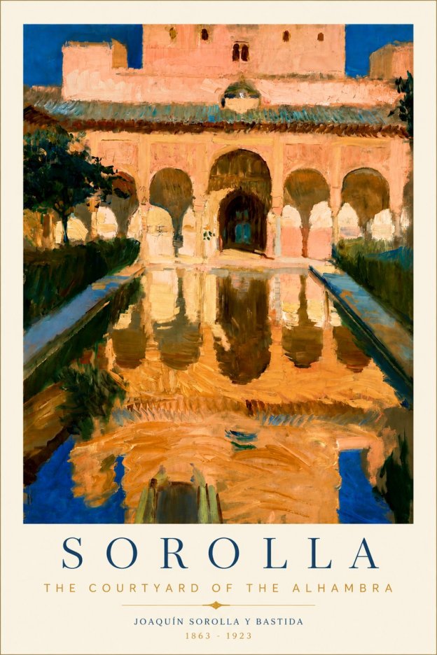 Sorolla The Courtyard of the Alhambra No5 - Póster