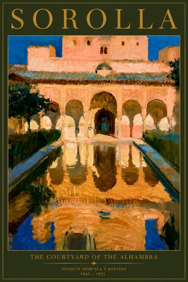 Sorolla The Courtyard of the Alhambra No6 - Póster