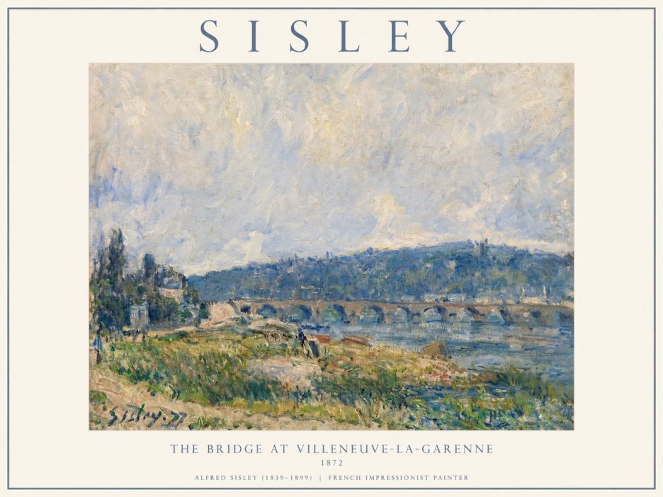 Sisley The Bridge at Villeneuve-la-garenne III No1 - Póster