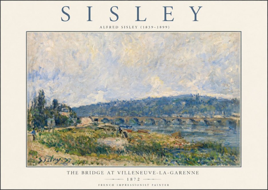 Sisley The Bridge at Villeneuve-la-garenne III No3 - Póster