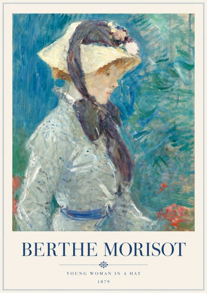 Berthe Morisot Young Woman in a Hat No3 - Póster