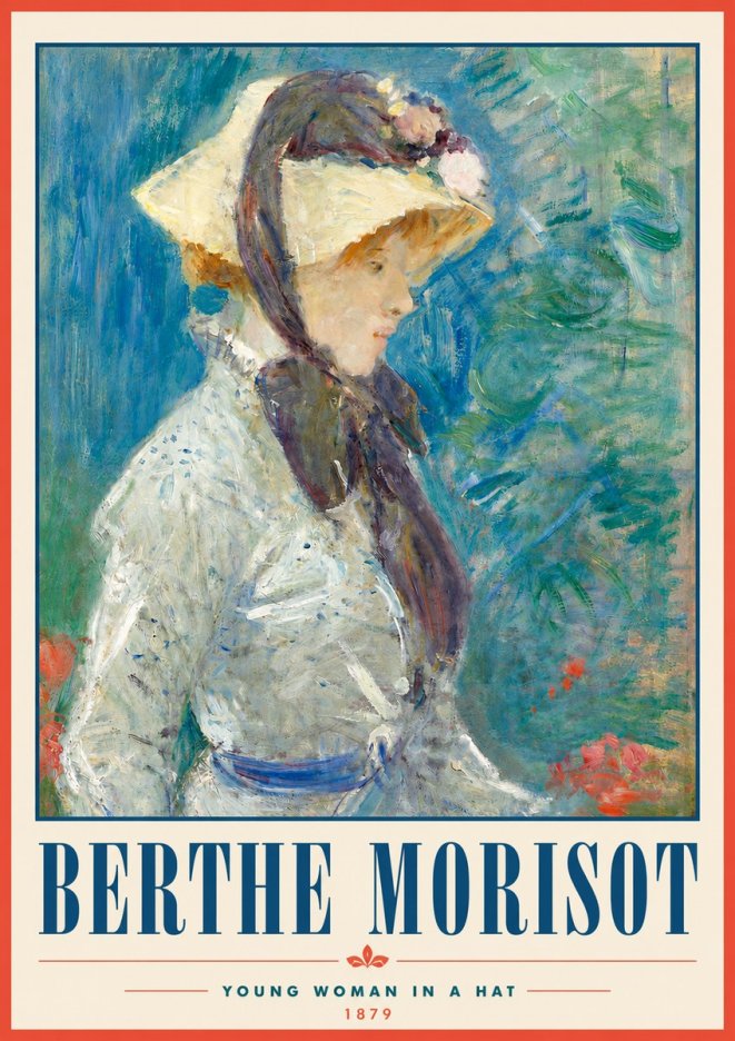 Berthe Morisot Young Woman in a Hat No5 - Póster