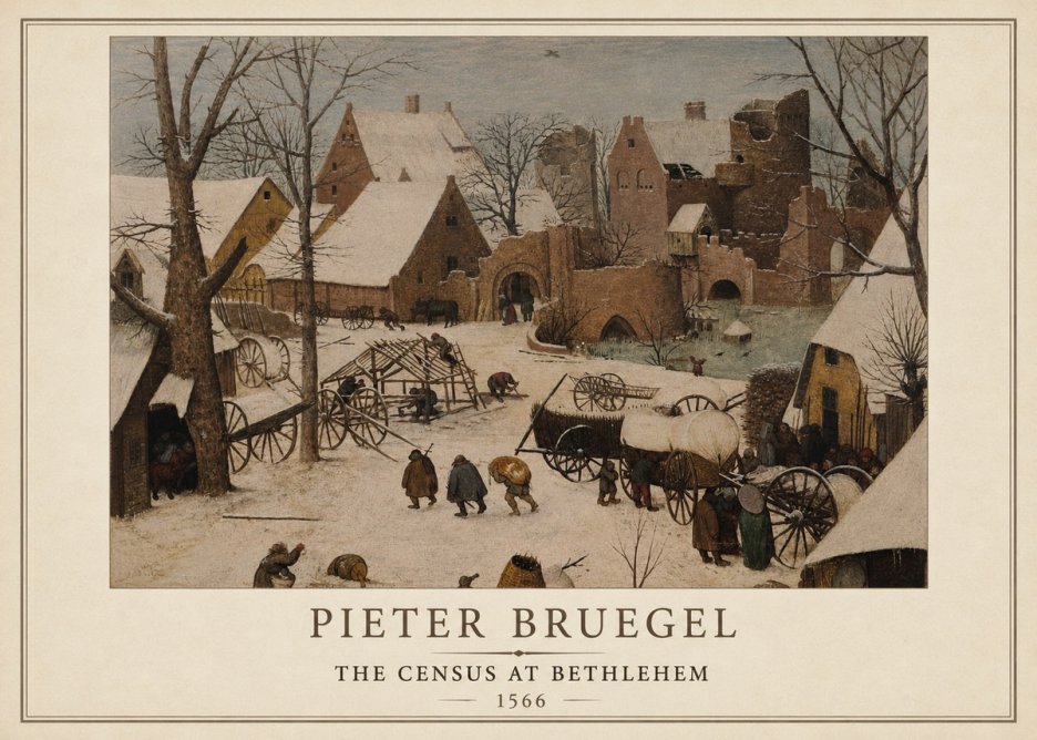 Pieter Bruegel The Census at Bethlehem I No1 - Póster