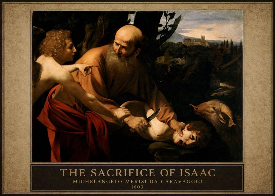 Michelangelo Merisi da Caravaggio The Sacrifice of Isaac I No3 - Póster