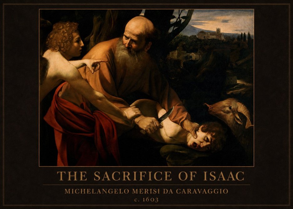 Michelangelo Merisi da Caravaggio The Sacrifice of Isaac I No5 - Póster