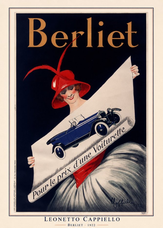 Leonetto Cappiello Berliet - Pour Le Prix D'une Voiturette No6 - Póster