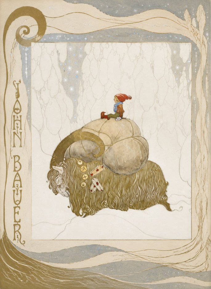 John Bauer The Boy and the Musk Ox No6 - Póster