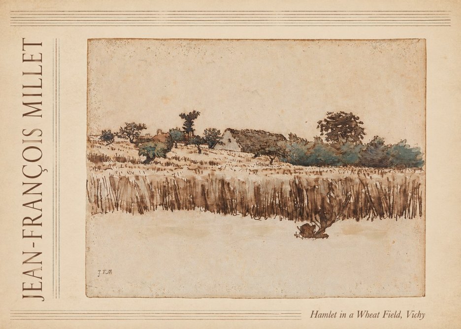 Jean-François Millet Hamlet in a Wheat Field, Vichy No4 - Póster