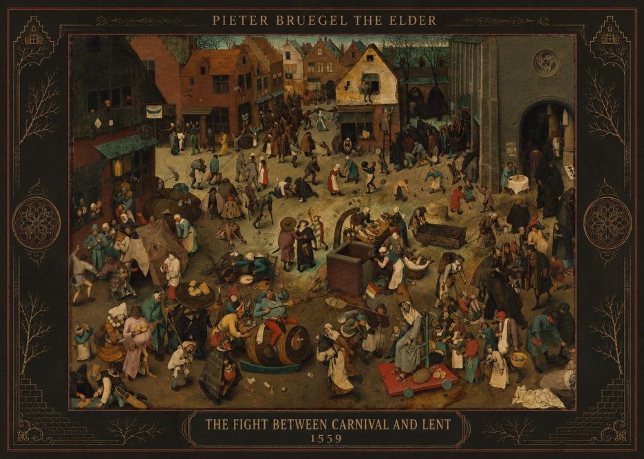 Pieter Bruegel The Fight Between Carnival and Lent II No4 - Póster
