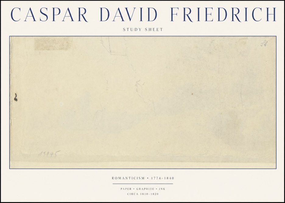 Caspar David Friedrich Study Sheet No1 - Póster