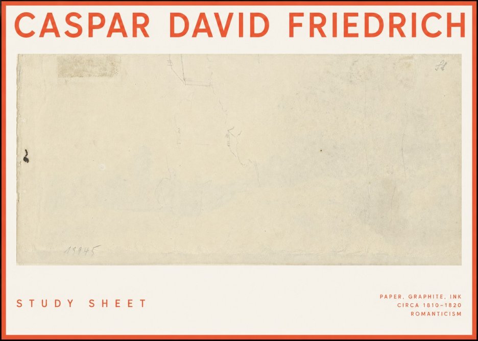 Caspar David Friedrich Study Sheet No2 - Póster
