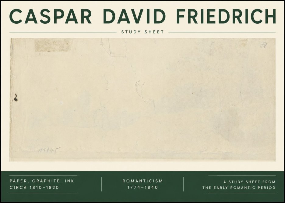 Caspar David Friedrich Study Sheet No6 - Póster