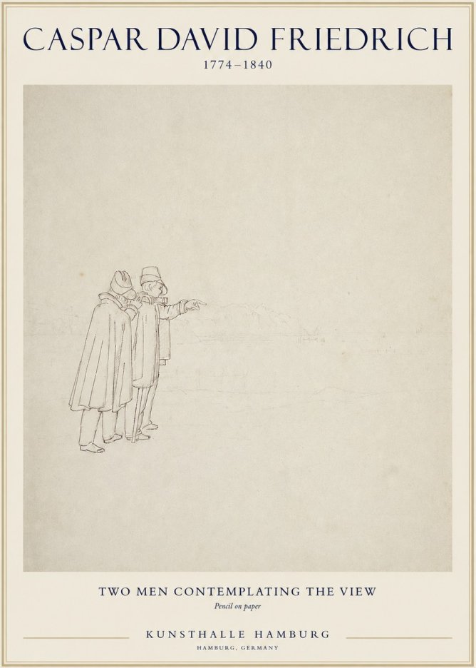 Caspar David Friedrich Two Men Contemplating the View No1 - Póster