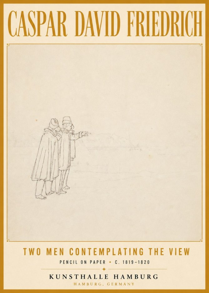 Caspar David Friedrich Two Men Contemplating the View No6 - Póster