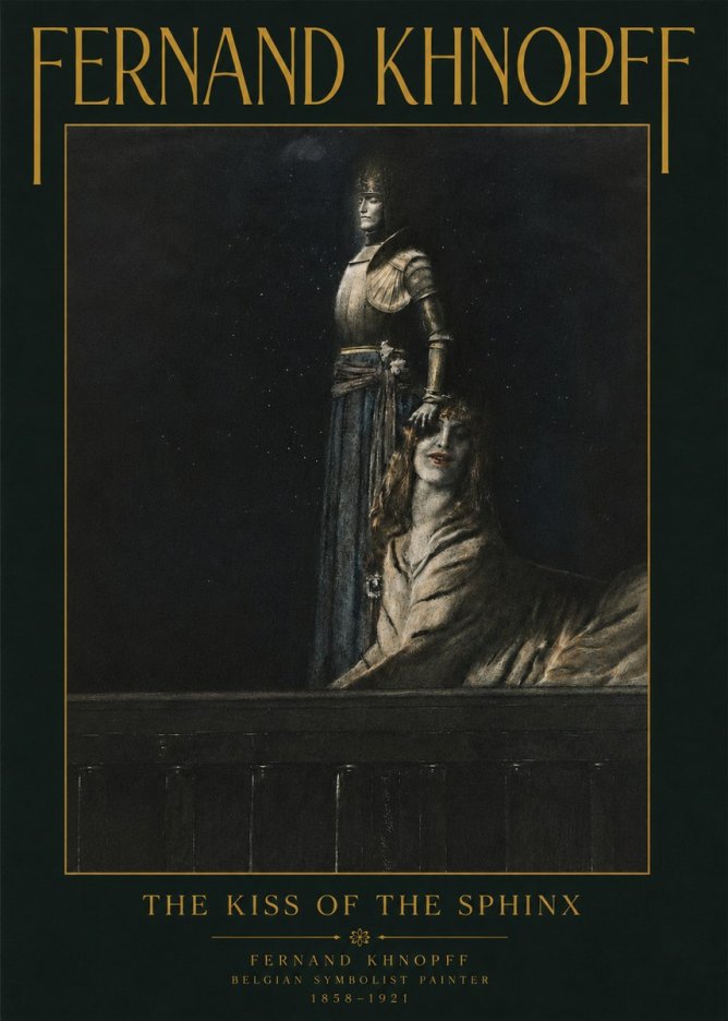 Fernand Khnopff The Kiss of the Sphinx No4 - Póster