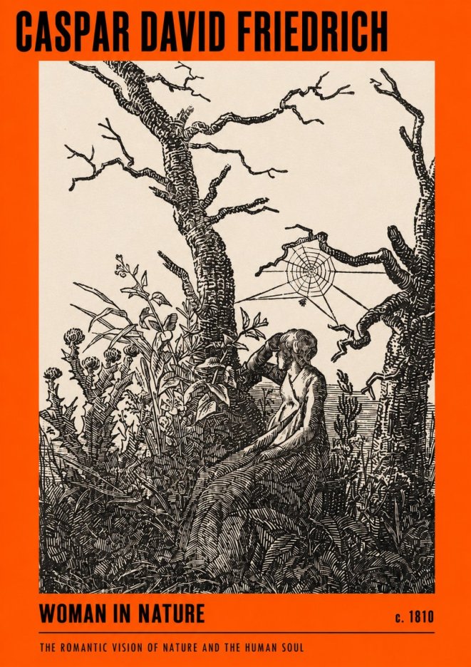 Caspar David Friedrich Woman in Nature No2 - Póster