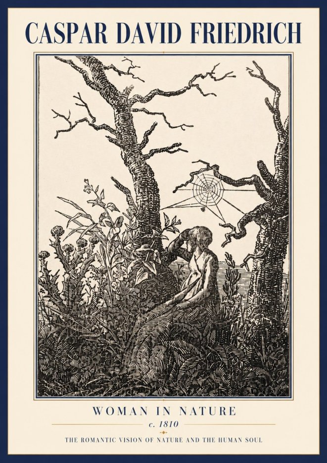 Caspar David Friedrich Woman in Nature No3 - Póster