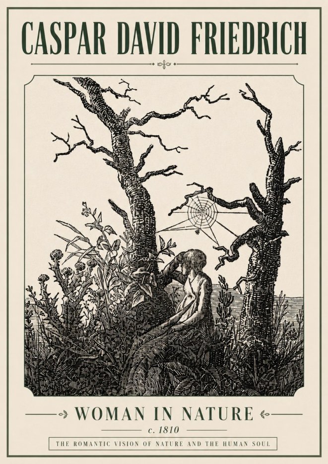 Caspar David Friedrich Woman in Nature No6 - Póster