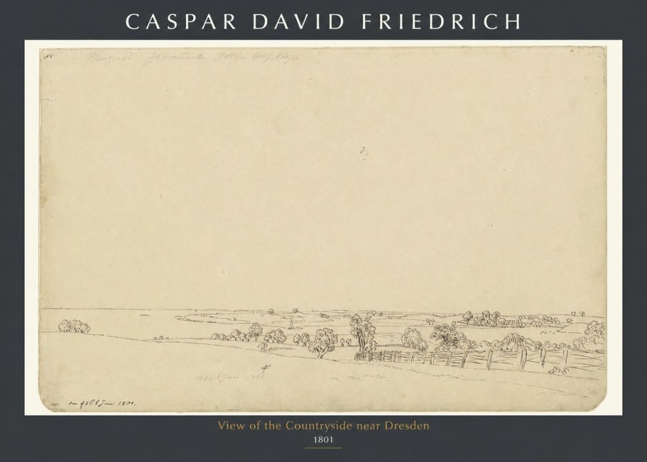Caspar David Friedrich View of the Countryside Near Dresden No1 - Póster