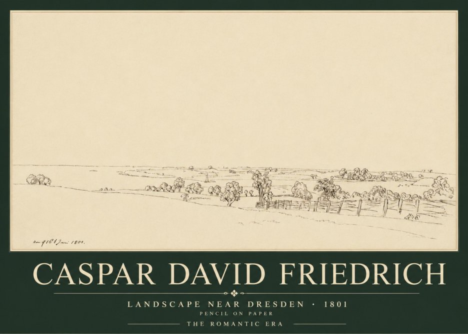 Caspar David Friedrich View of the Countryside Near Dresden No5 - Póster