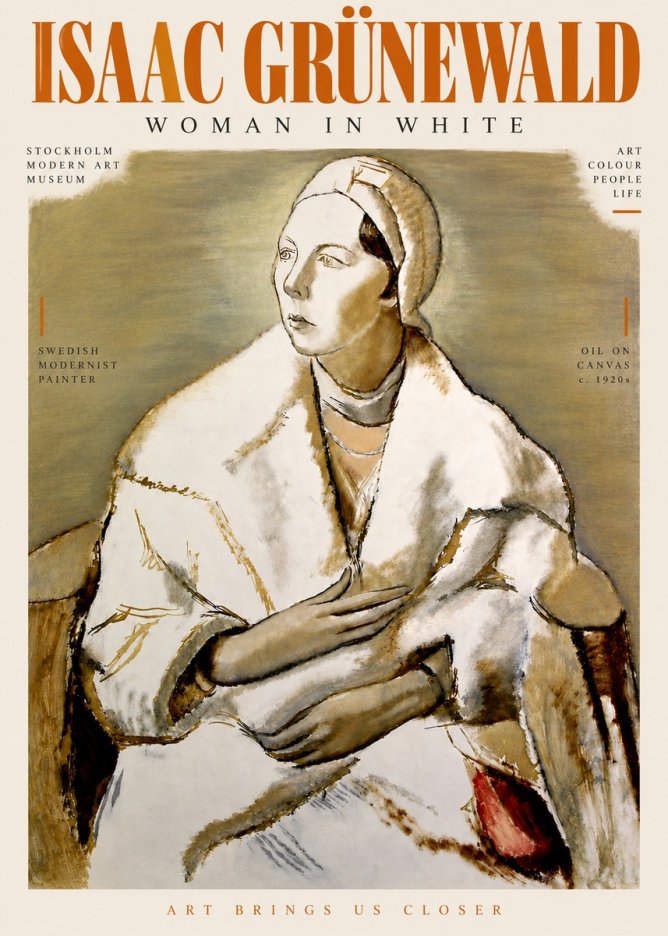 Isaac Grünewald The Woman in White No5 - Póster