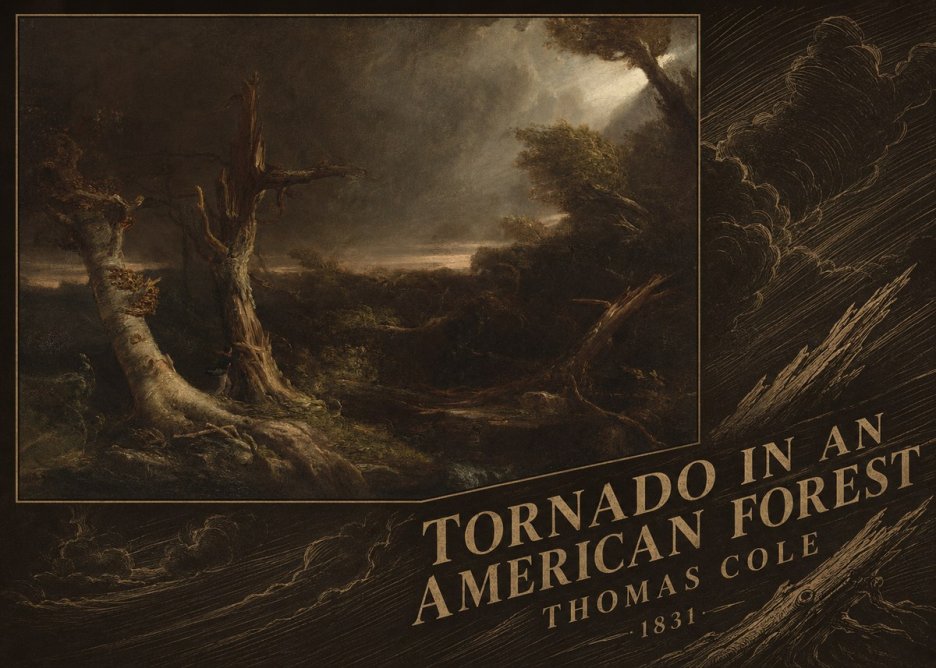 Thomas Cole Tornado in an American Forest No5 - Póster