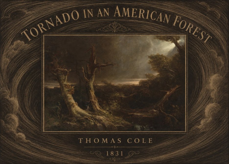Thomas Cole Tornado in an American Forest No6 - Póster